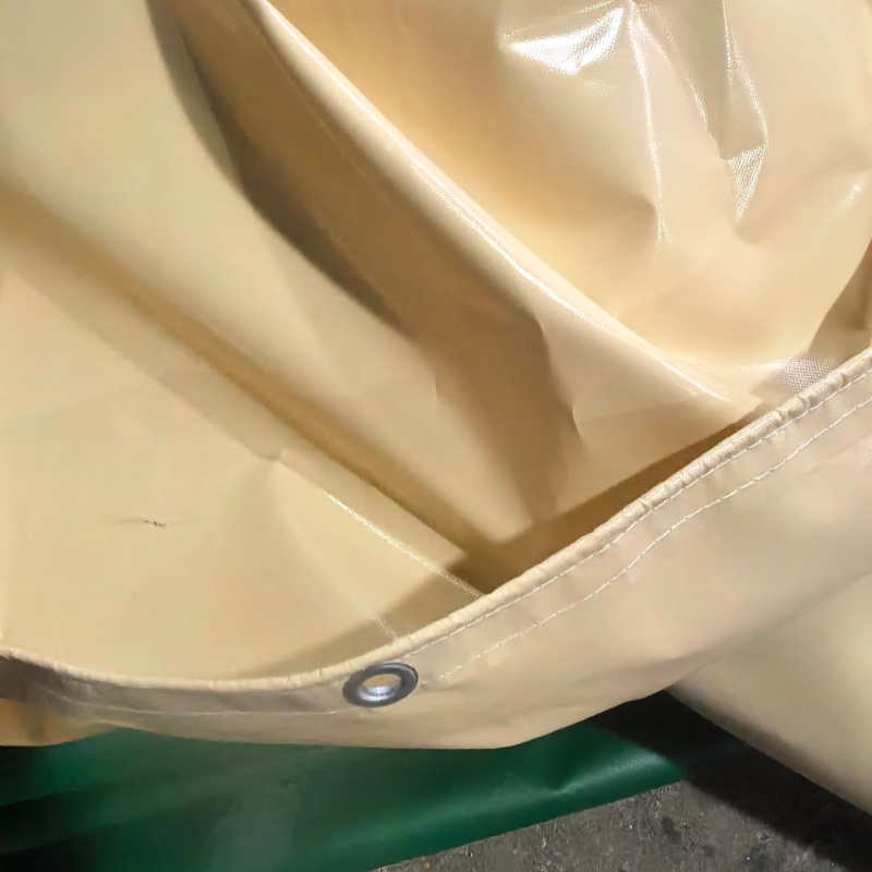 ผ้าใบกันน้ำ PVC กันน้ำสีเบจปรับแต่งได้ ผ้าใบกันน้ำ PVC กันน้ำสีเบจปรับแต่งได้