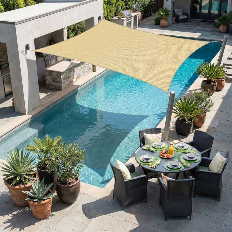 HDPE Shade Sail ผลิตภัณฑ์ม่านบังแดดบ้าน HDPE Shade Sail ผลิตภัณฑ์ม่านบังแดดบ้าน